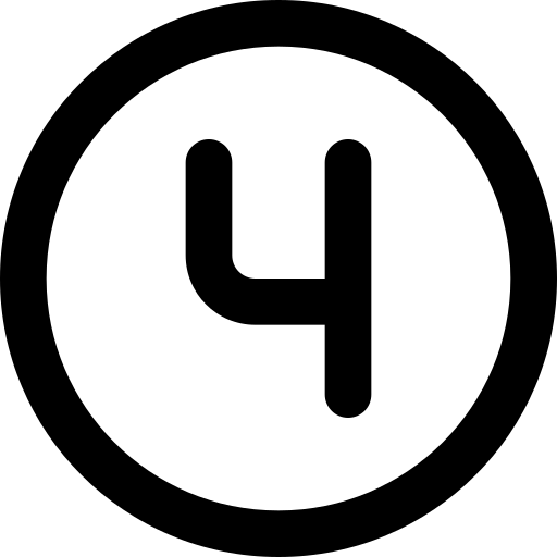 Black number '4' inside a circle on a white background