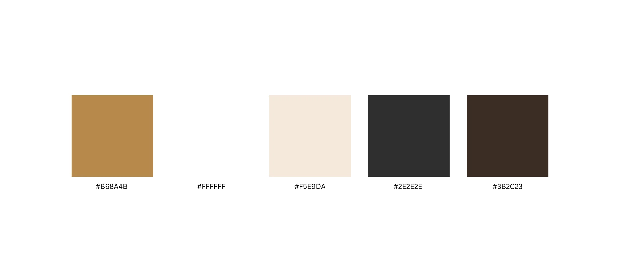 Color swatches with hex codes on a white background